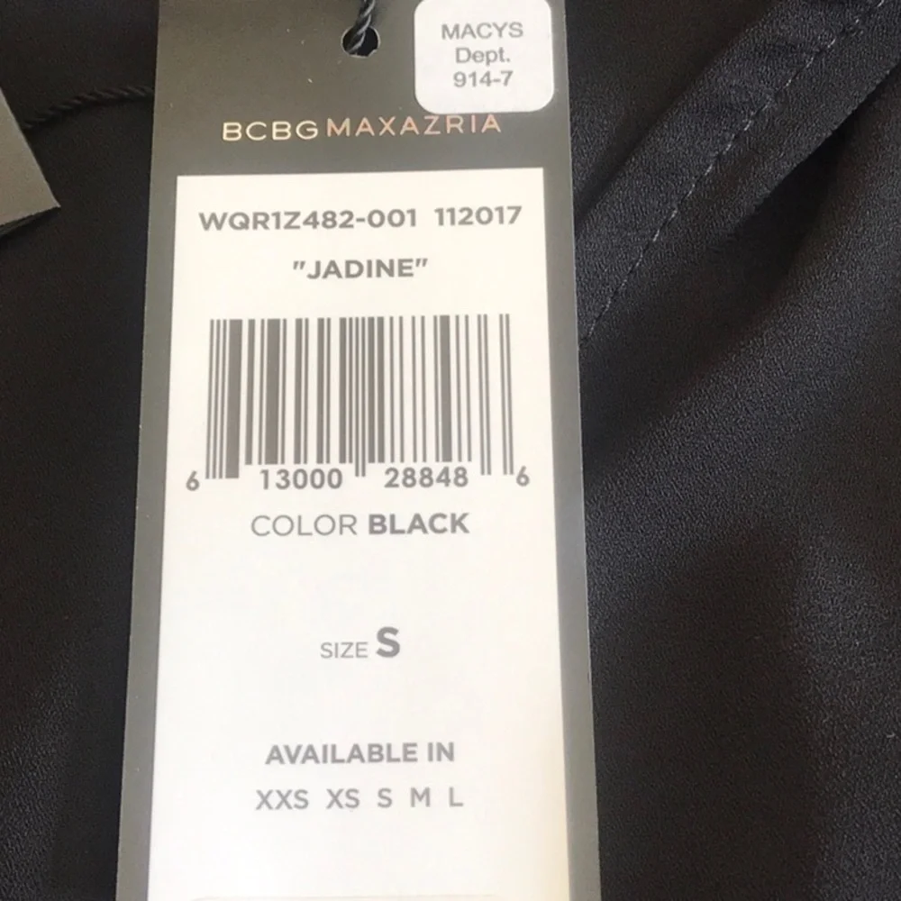 New BCBG Maxazria Crossover Black Blouse - Picture 9 of 10